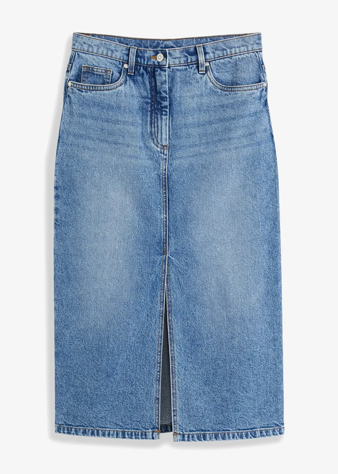 Femme bonprix Jupes|Jupe en jean fendue devant