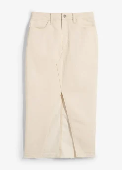 Femme bonprix Jupes|Jupe en jean fendue devant