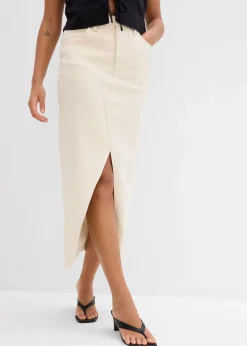 Femme bonprix Jupes|Jupe en jean fendue devant