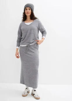 bonprix Jupe en jersey effet maille|Femme Jupes|Sweats