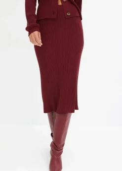 Femme bonprix Jupes|Jupe en maille côtelée, viscose majoritaire