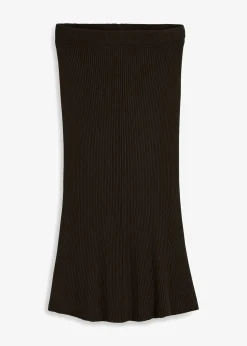 bonprix Jupe en maille côtelée, viscose majoritaire|Femme Jupes