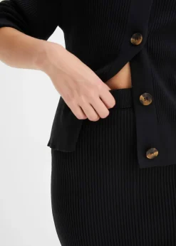 bonprix Jupe en maille côtelée, viscose majoritaire|Femme Jupes