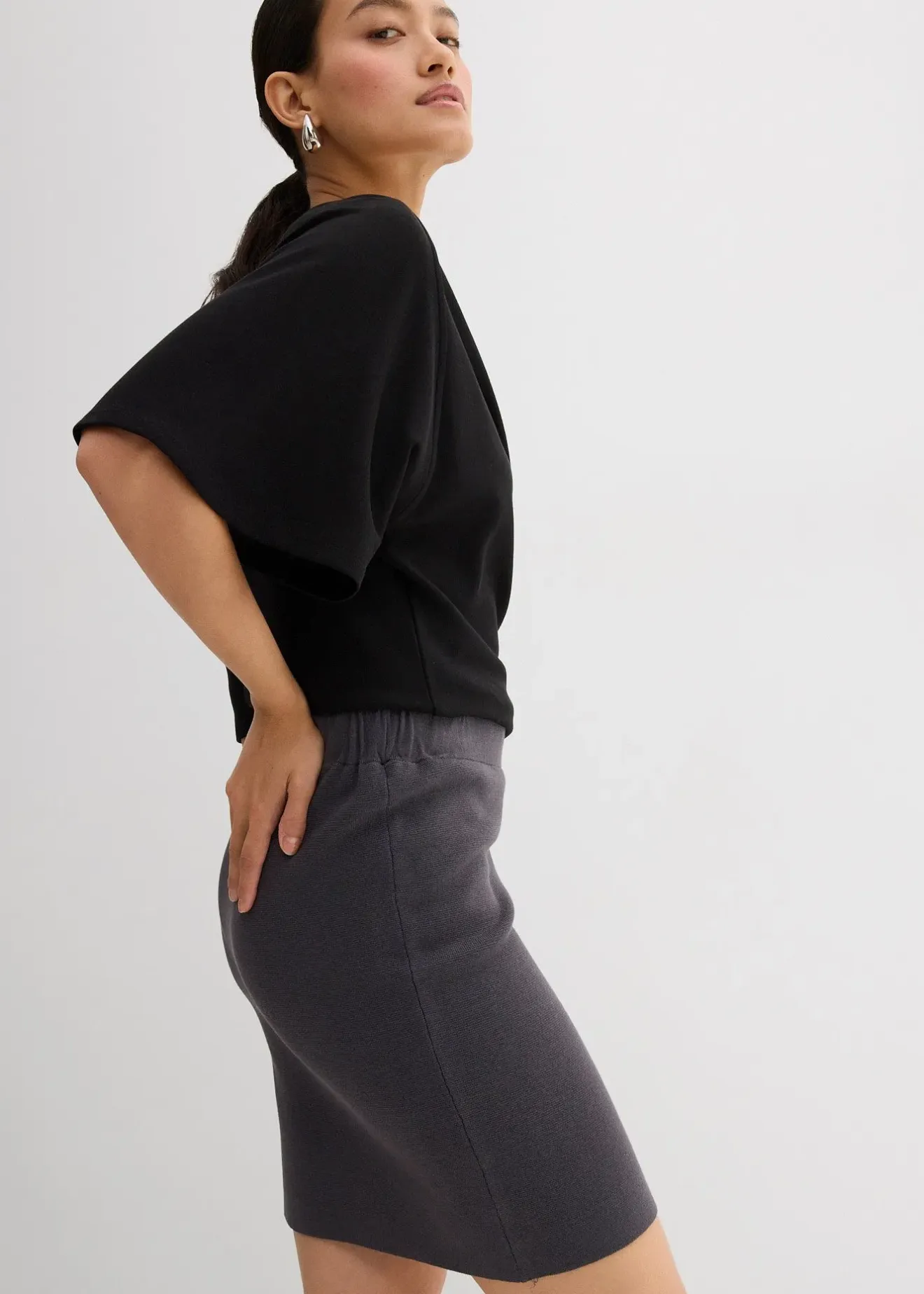 Femme bonprix Jupes|Jupe en maille de viscose mélangée