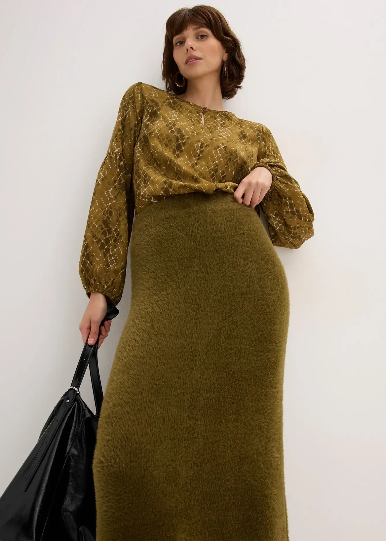 bonprix Jupe en maille poilue toute douce|Femme Jupes