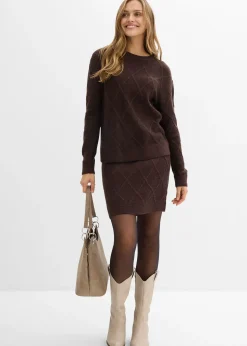 bonprix Jupe en maille torsadée|Femme Jupes