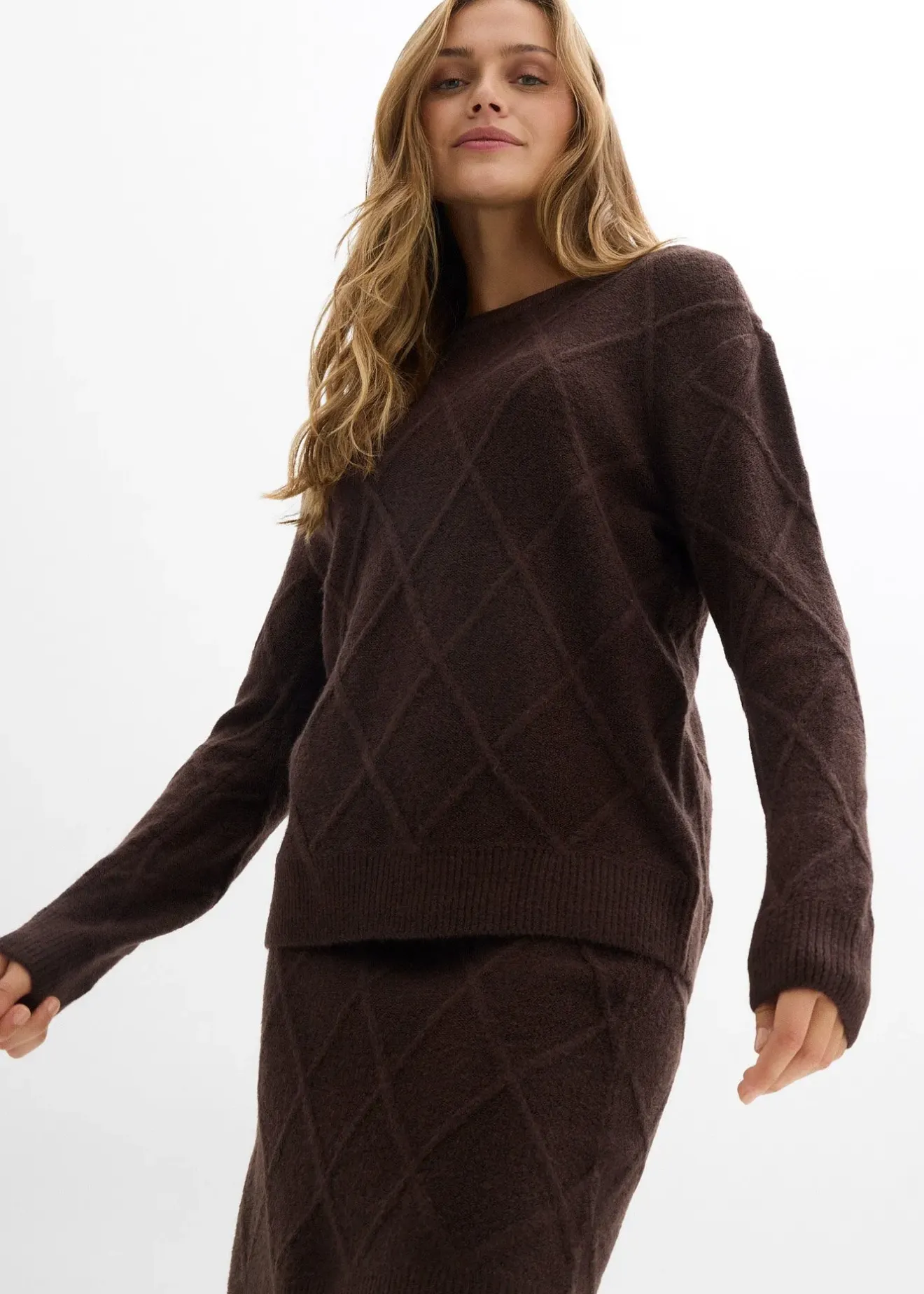 bonprix Jupe en maille torsadée|Femme Jupes