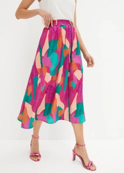 bonprix Jupe en satin imprimée|Femme Jupes