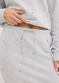 bonprix Jupe en sweat à rivets|Femme Jupes|Sweats