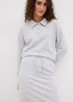 bonprix Jupe en sweat à rivets|Femme Jupes|Sweats