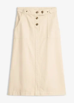 bonprix Jupe en twill 100% coton|Femme Jupes