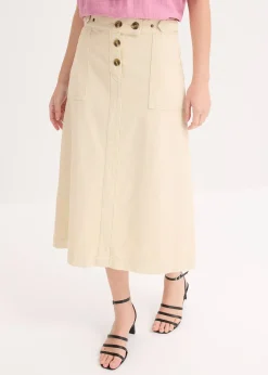 bonprix Jupe en twill 100% coton|Femme Jupes
