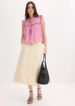 bonprix Jupe en twill 100% coton|Femme Jupes