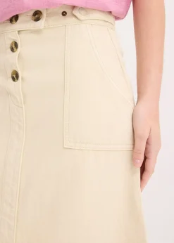 bonprix Jupe en twill 100% coton|Femme Jupes