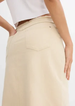 Femme bonprix Jupes|Jupe en twill avec franges