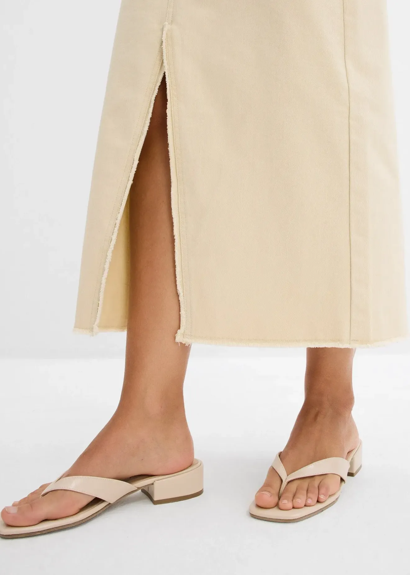 Femme bonprix Jupes|Jupe en twill avec franges