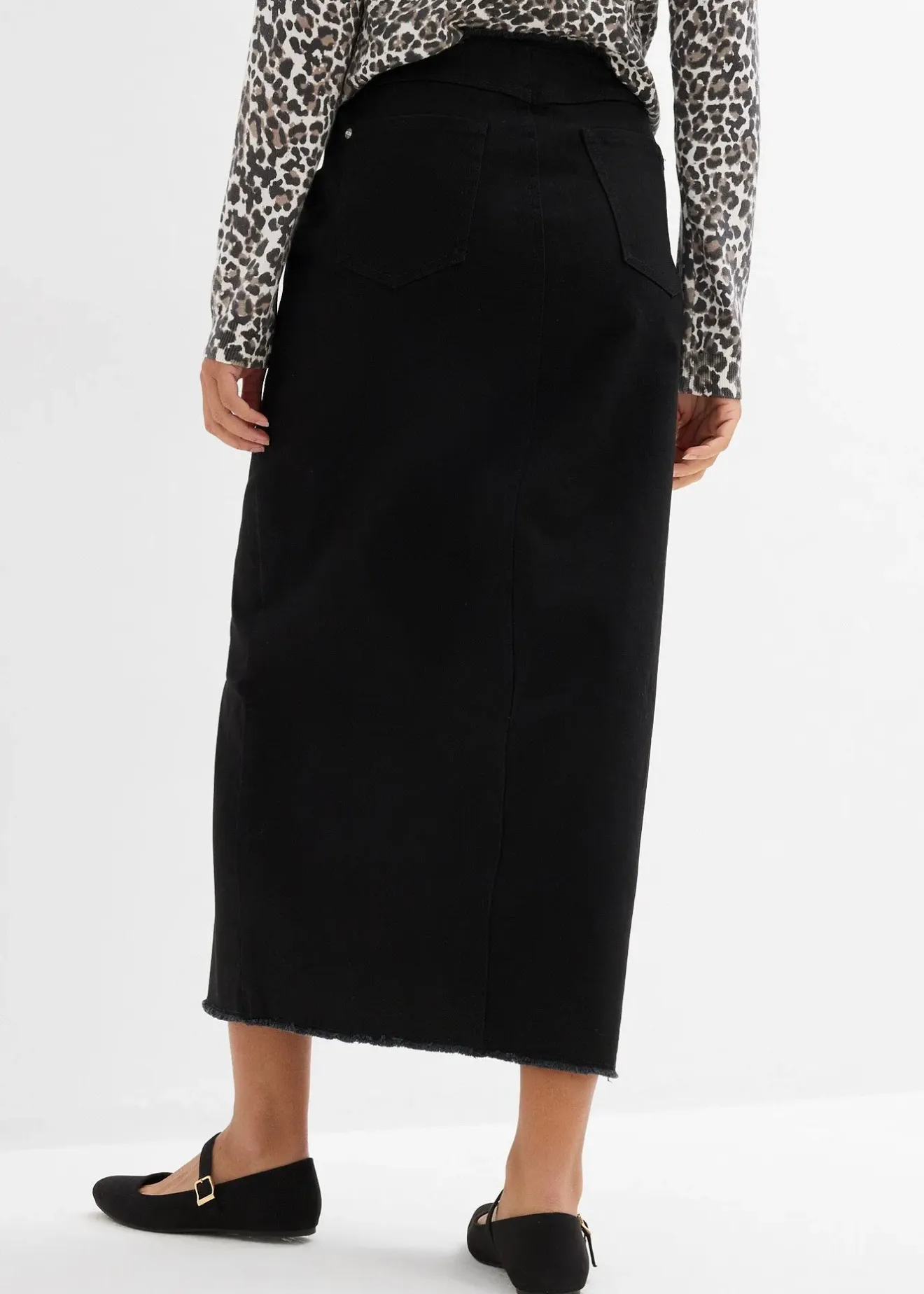 bonprix Jupe en twill avec franges|Femme Jupes