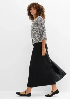 bonprix Jupe en twill avec franges|Femme Jupes