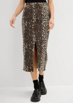 bonprix Jupe en twill de coton extensible|Femme Jupes