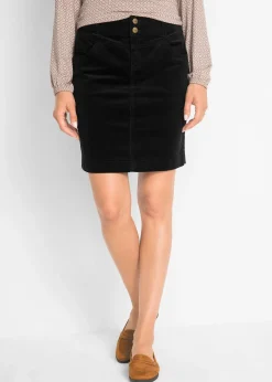 bonprix Jupe en velours côtelé extensible|Femme Jupes