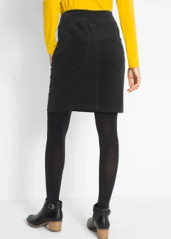 Femme bonprix Jupes|Jupe en velours côtelé extensible à ceinture élastiquée