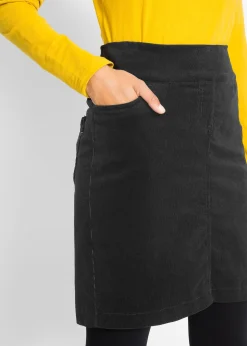 Femme bonprix Jupes|Jupe en velours côtelé extensible à ceinture élastiquée