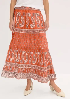 bonprix Jupe longue 100% coton|Femme Jupes