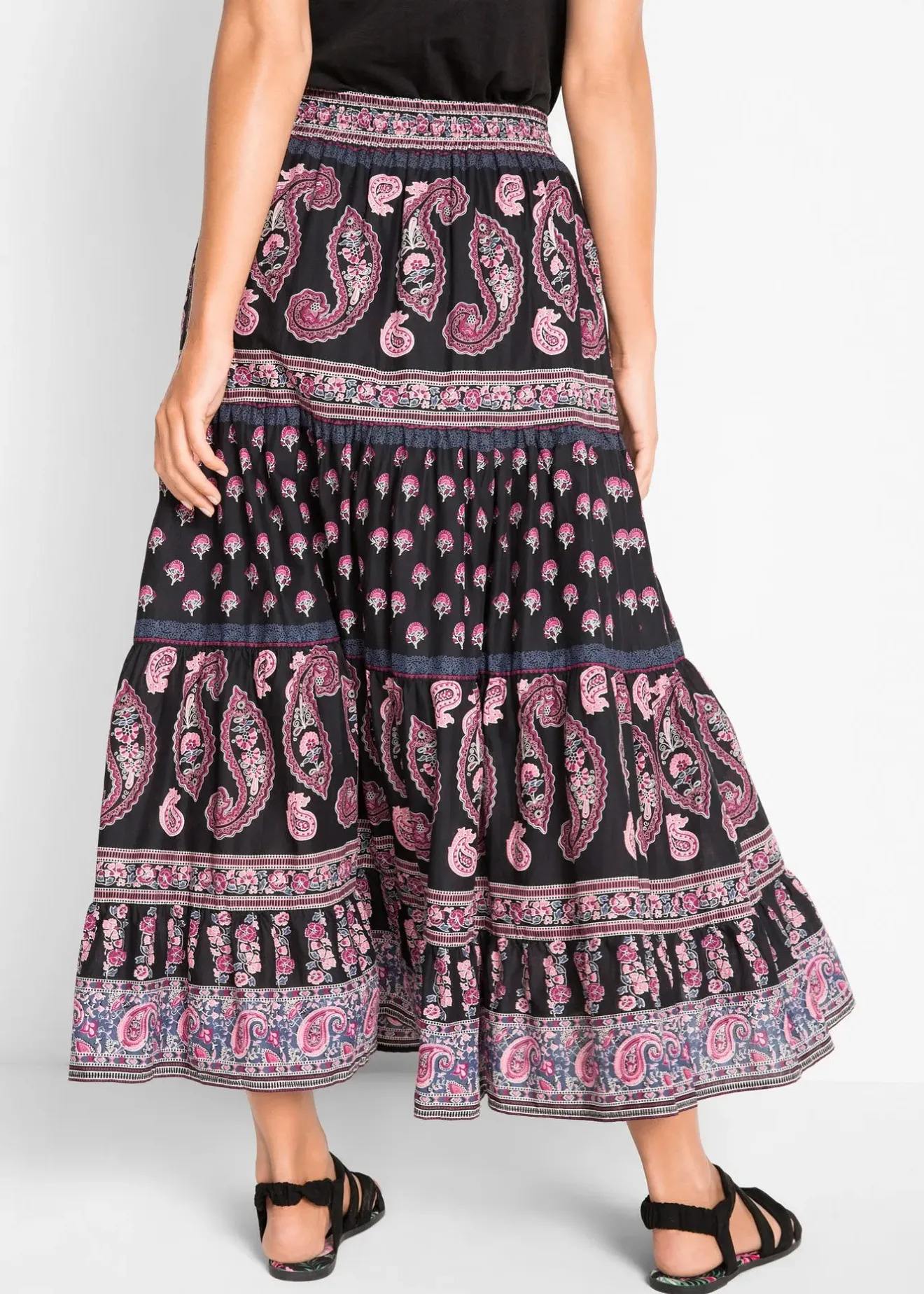 bonprix Jupe longue 100% coton|Femme Jupes