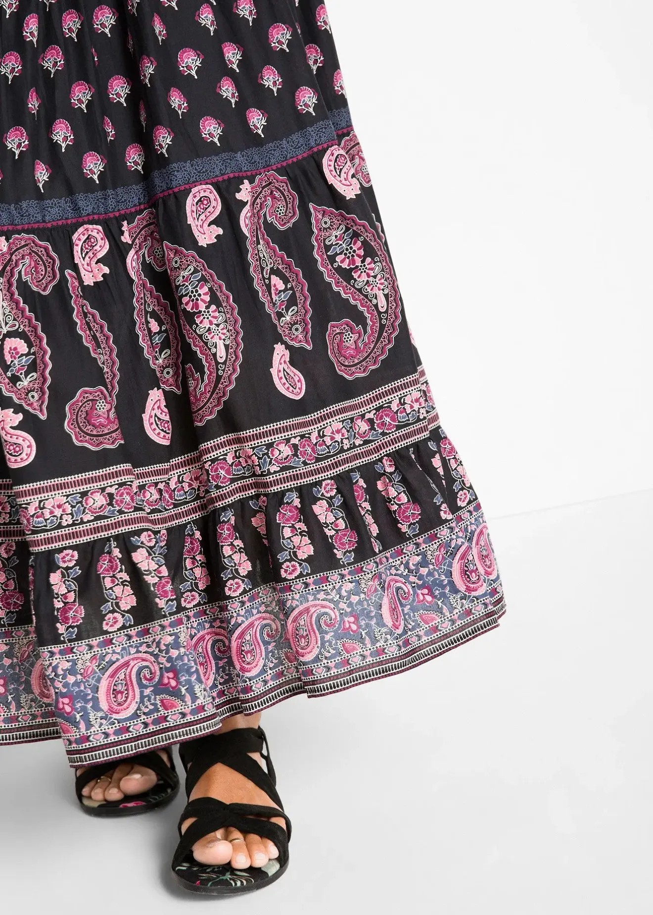 bonprix Jupe longue 100% coton|Femme Jupes