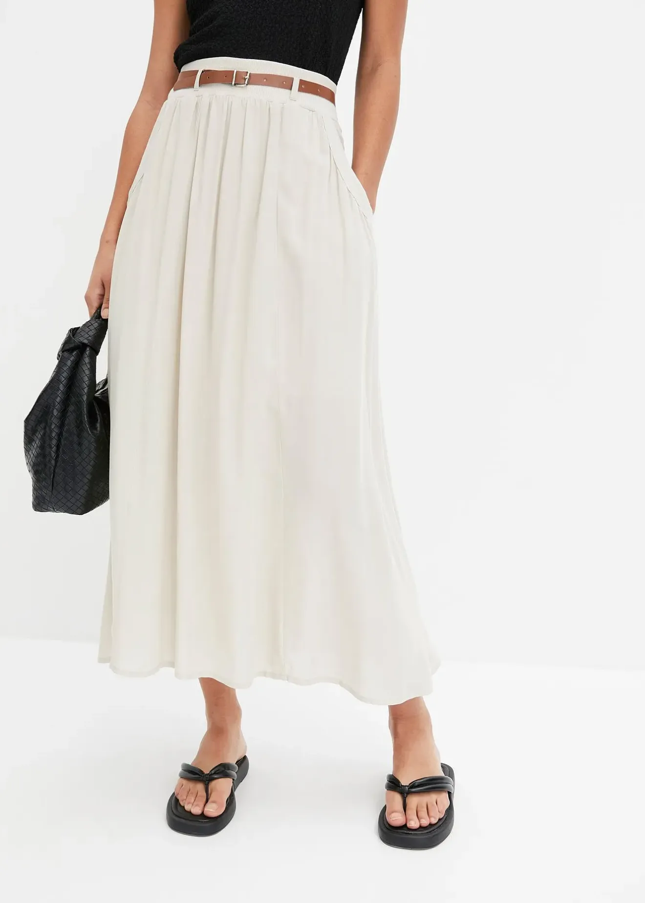 Femme bonprix Jupes|Jupe longue avec ceinture (ens. 2 pces)