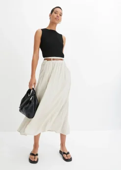 Femme bonprix Jupes|Jupe longue avec ceinture (ens. 2 pces)