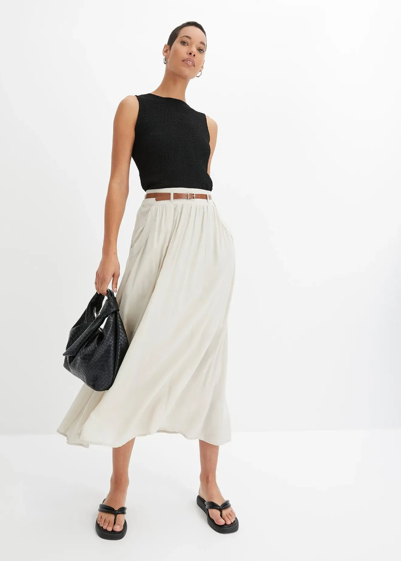 Femme bonprix Jupes|Jupe longue avec ceinture (ens. 2 pces)