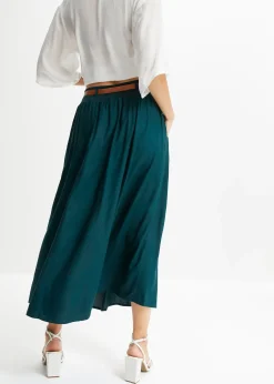 bonprix Jupe longue avec ceinture (ens. 2 pces)|Femme Jupes