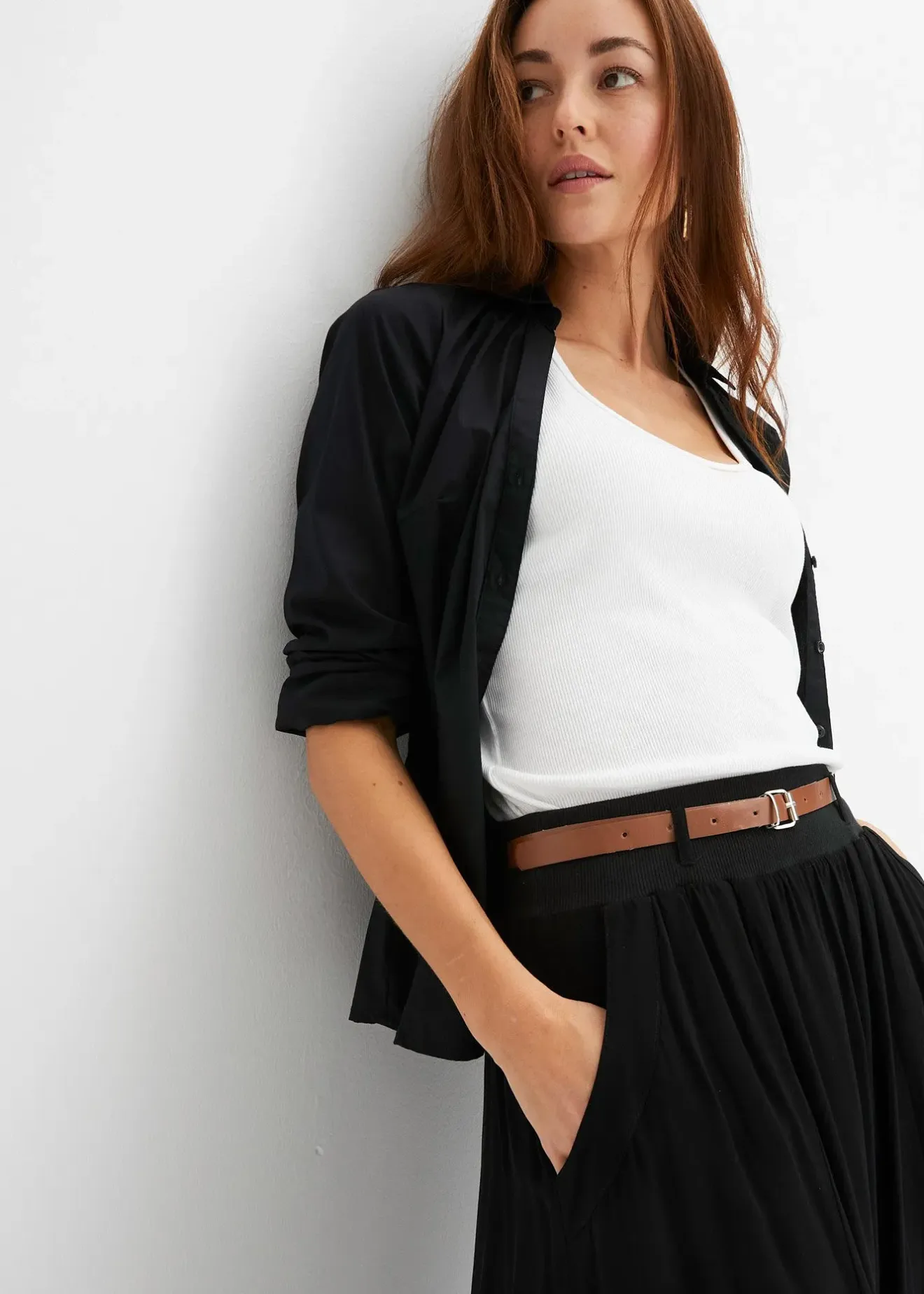 Femme bonprix Jupes|Jupe longue avec ceinture (ens. 2 pces)