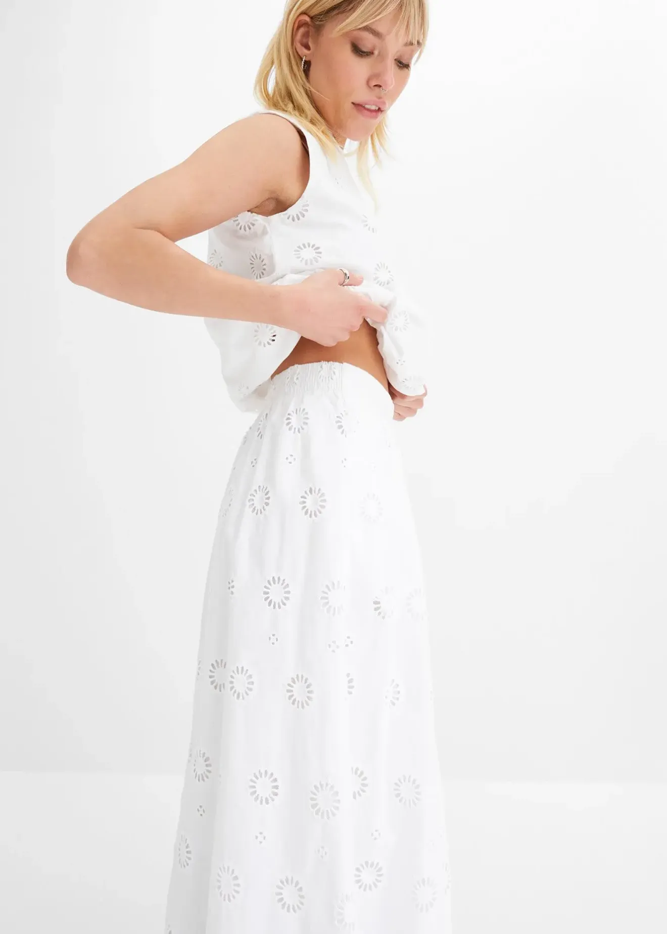 bonprix Jupe longue en coton|Femme Jupes