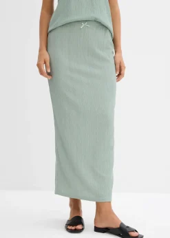 bonprix Jupe longue en crêpe léger|Femme Deux Pièces & Ensembles|Jupes