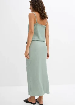 bonprix Jupe longue en crêpe léger|Femme Deux Pièces & Ensembles|Jupes