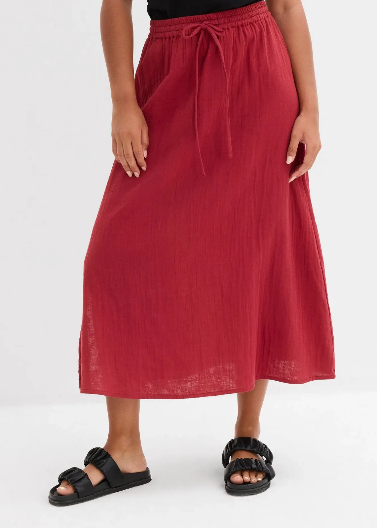 bonprix Jupe longue en gaze de coton|Femme Jupes