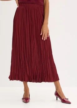 bonprix Jupe longue en satin froissé|Femme Jupes