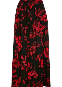 Femme bonprix Jupes|Jupe longue en viscose avec taille élastique et lien à nouer