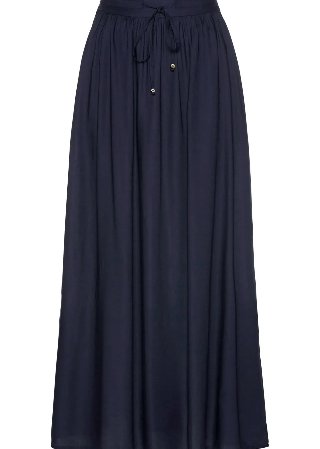 bonprix Jupe longue en viscose avec taille élastique et lien à nouer|Femme Jupes