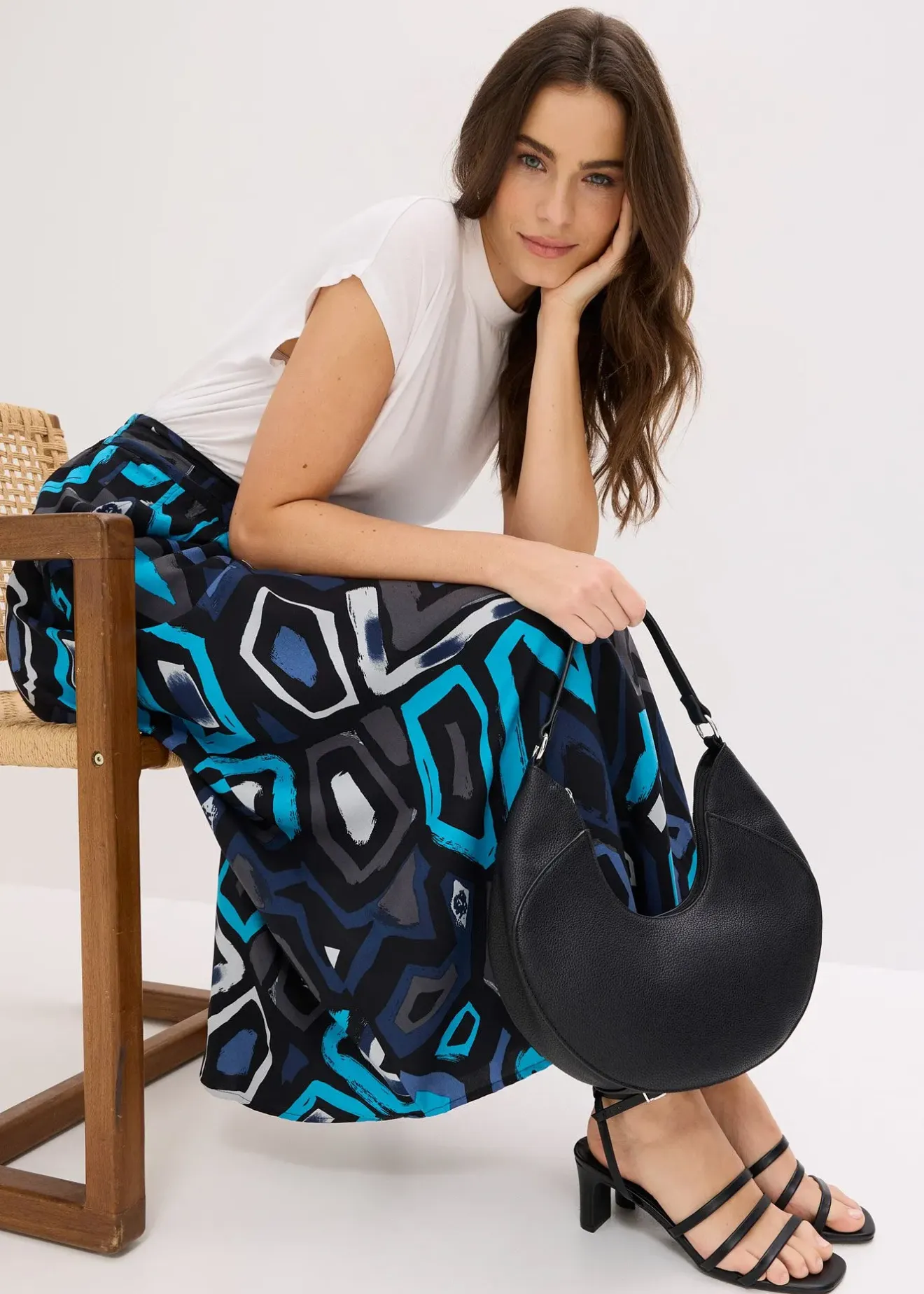 Femme bonprix Jupes|Jupe longue en viscose fluide