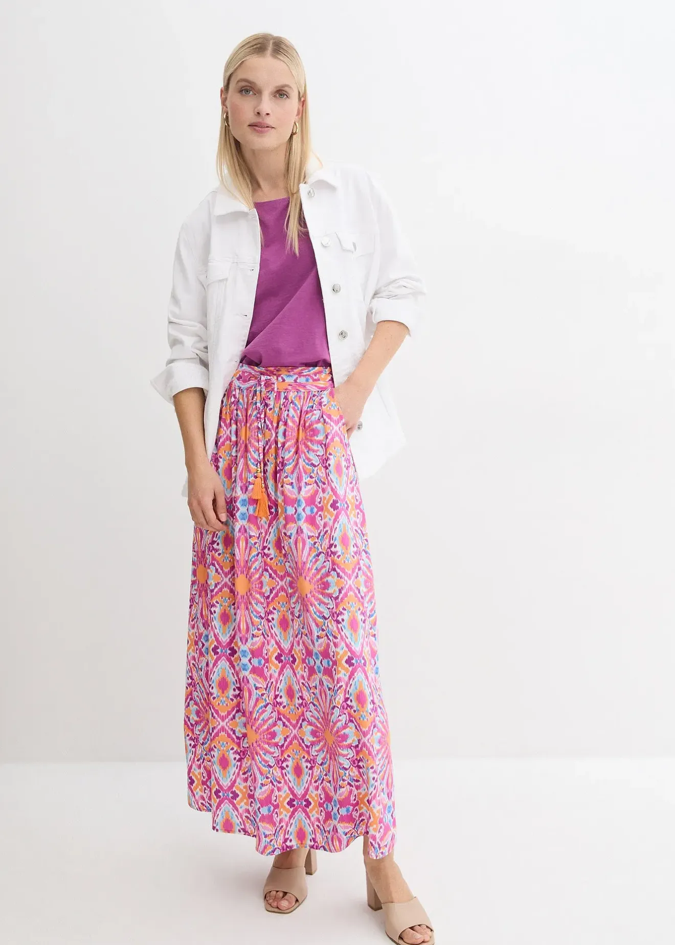 bonprix Jupe longue en viscose fluide|Femme Jupes