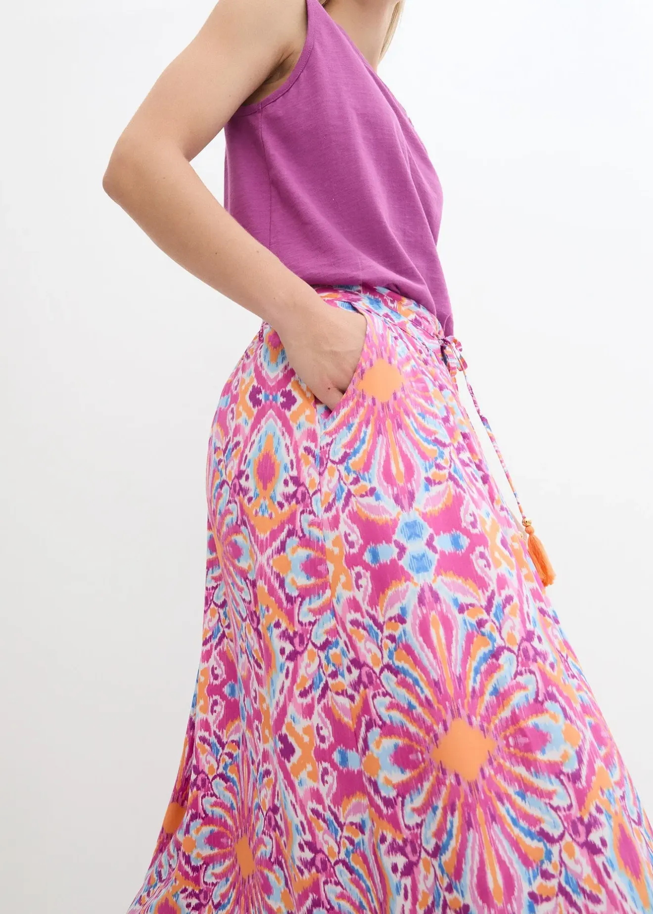 bonprix Jupe longue en viscose fluide|Femme Jupes