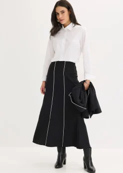 Femme bonprix Jupes|Jupe longue et extensible en bengaline