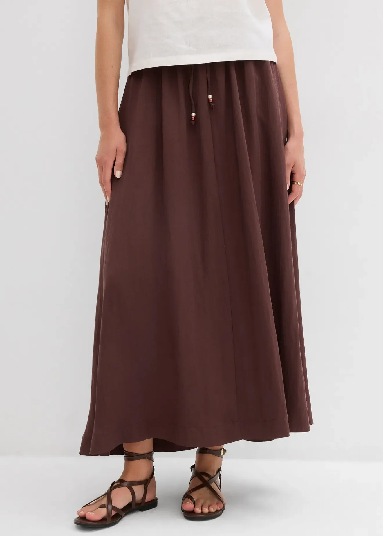 Femme bonprix Jupes|Jupe longue et évasée en Lyocell mélangé