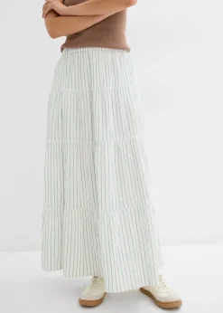 bonprix Jupe longue rayée, 100% coton|Femme Jupes