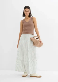 bonprix Jupe longue rayée, 100% coton|Femme Jupes