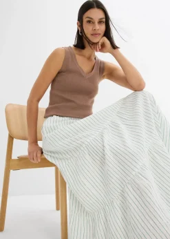 bonprix Jupe longue rayée, 100% coton|Femme Jupes