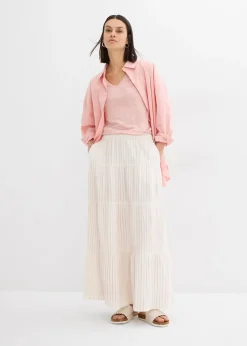 bonprix Jupe longue rayée, 100% coton|Femme Jupes